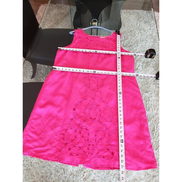 Appraisal Dress Women 20W Pink Sleeveless Embroidered Cutout Sheath Lined Boho - Picture 10 of 13